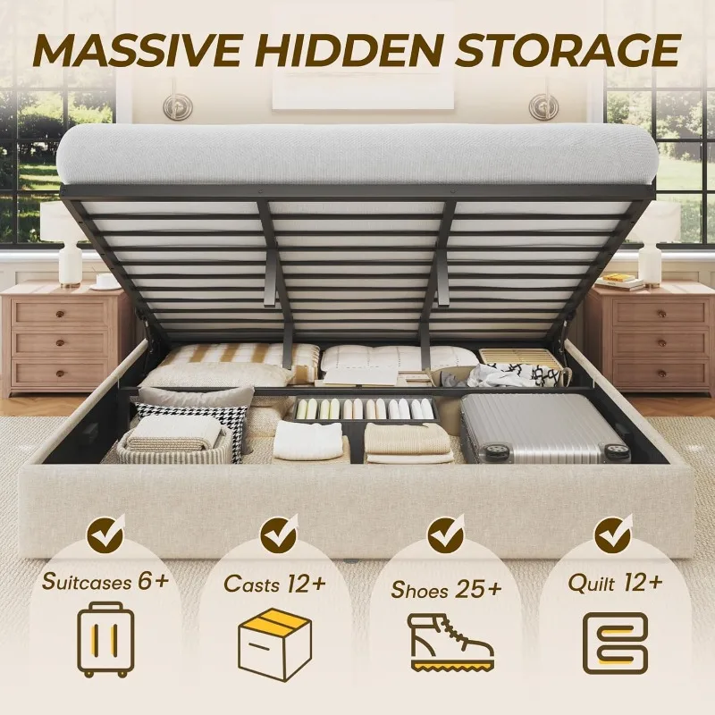 Letto matrimoniale HISOFT con  - Gas Lift Storage Bed Hydraulic recensione e prezzo