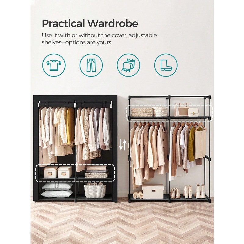 Armadio nero, armadio portatil - Wardrobe Closet Portable Fabric Cover recensione e prezzo