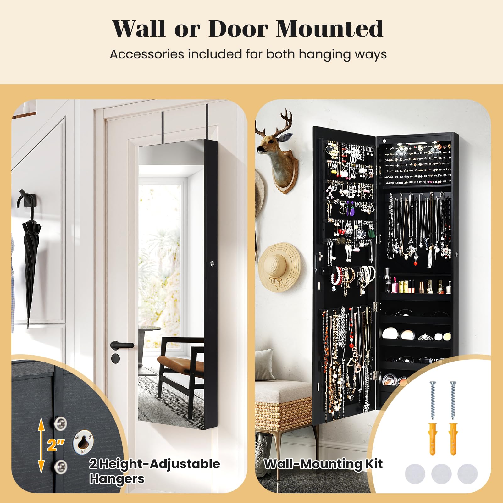 Armadio per gioielli da parete - Full Length Mirror Jewelry Armoire recensione e prezzo