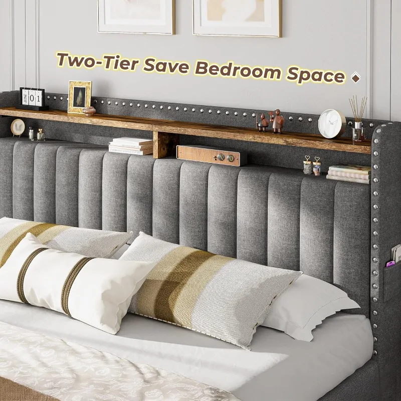 EnHomee Letto Matrimoniale Imb - King Size Bed Frame With Storage Drawers recensione e prezzo