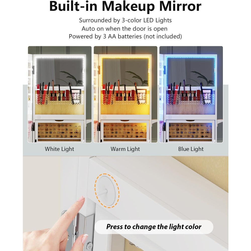 Armadio per Gioielli con Specc - Full Length Mirror Jewelry Armoire recensione e prezzo
