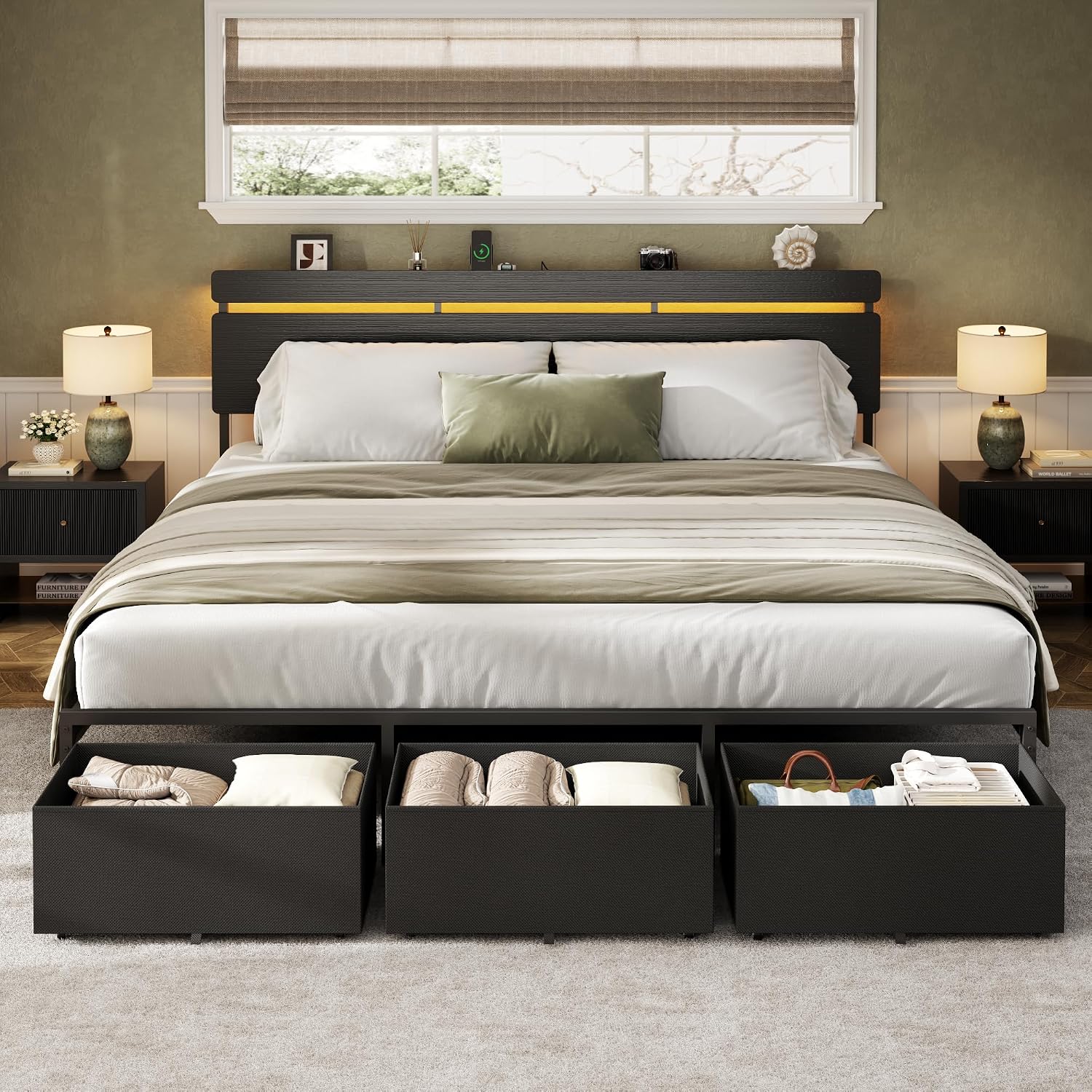 Telaio per letto matrimoniale  - King Size Bed Frame With Storage Drawers recensione e prezzo