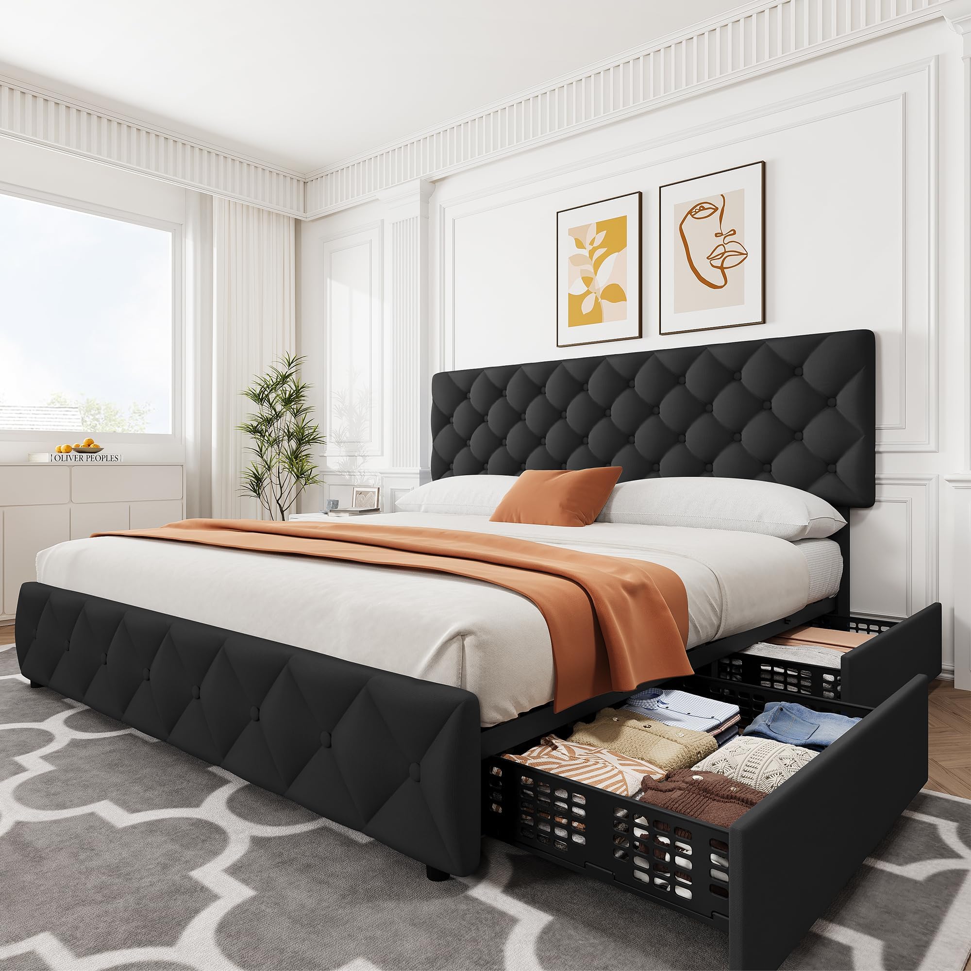 Struttura per letto matrimonia - King Size Bed Frame With Storage Drawers recensione e prezzo