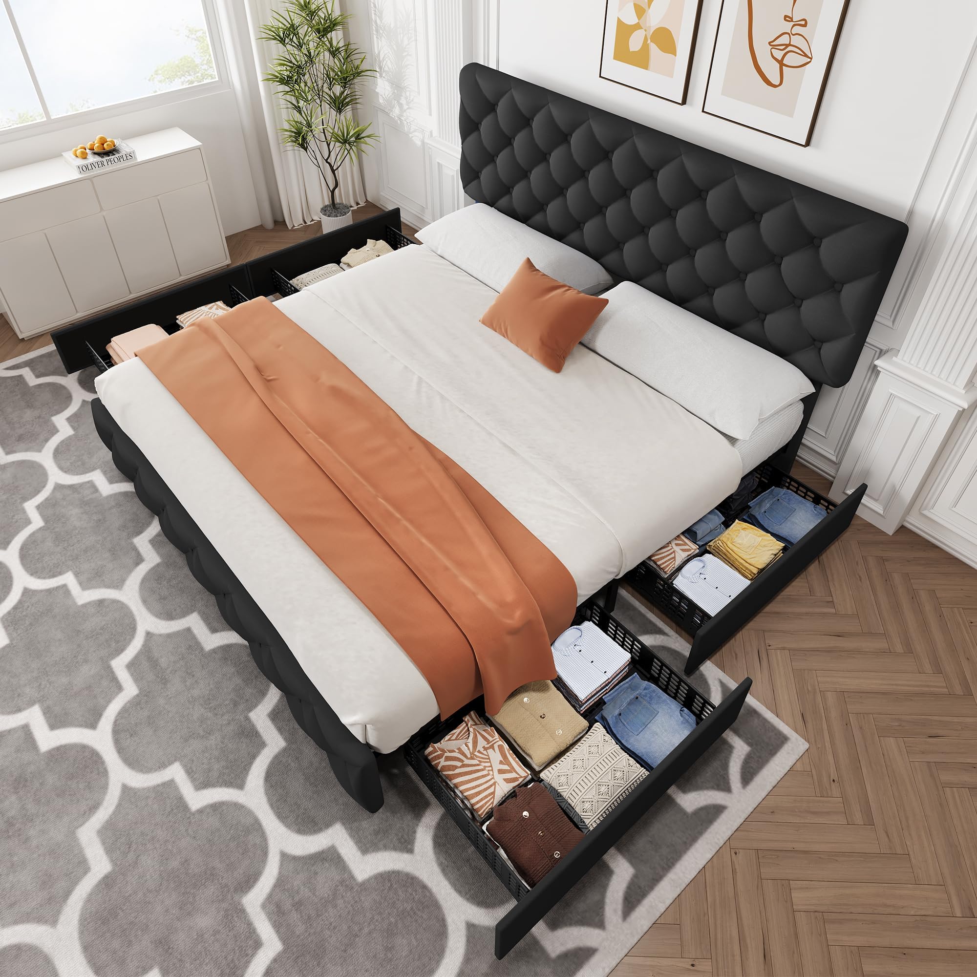 Struttura per letto matrimonia - King Size Bed Frame With Storage Drawers recensione e prezzo