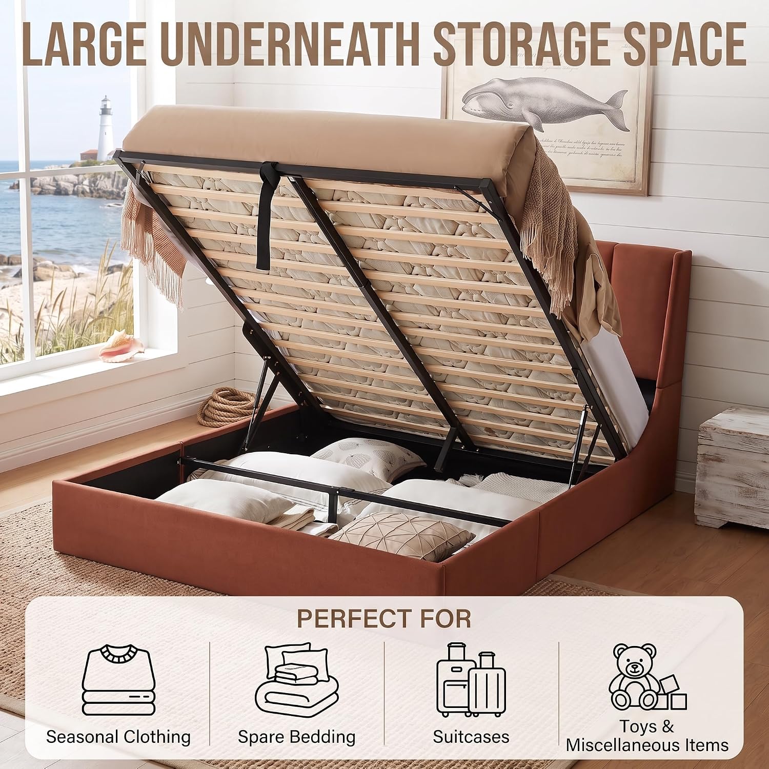 Letto Queen Size con Contenito - Gas Lift Storage Bed Hydraulic recensione e prezzo