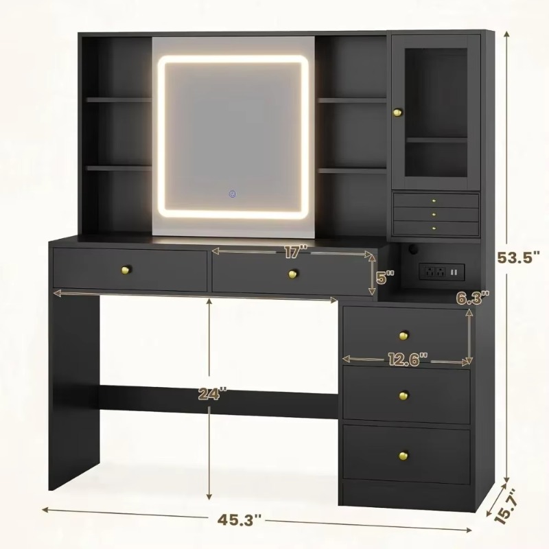 Tavolo da toeletta con 5 casse - Dressing Table Vanity With Lighted Mirror recensione e prezzo
