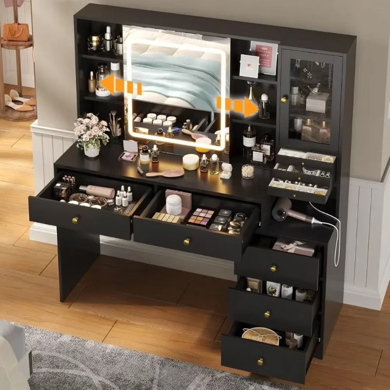 Tavolo da toeletta con 5 casse - Dressing Table Vanity With Lighted Mirror recensione e prezzo