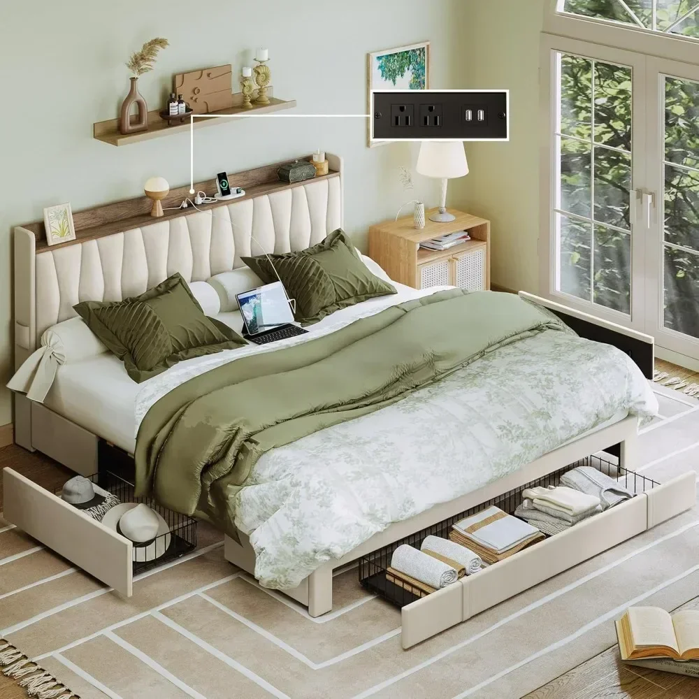 Letto Matrimoniale King Size c - King Size Bed Frame With Storage Drawers recensione e prezzo