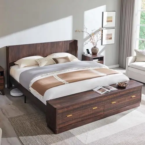 Letto matrimoniale scanalato c - King Size Bed Frame With Storage Drawers recensione e prezzo