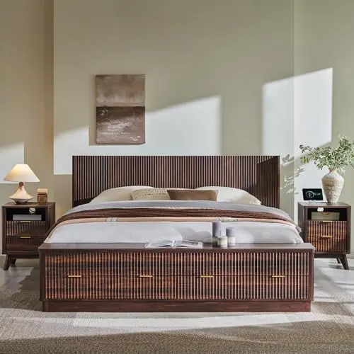 Letto matrimoniale scanalato c - King Size Bed Frame With Storage Drawers recensione e prezzo